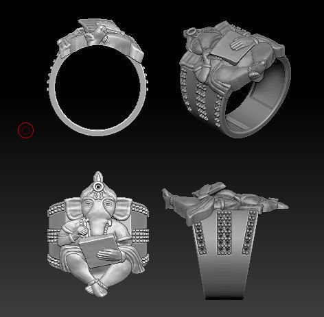 ganesh ring 3D print model_7