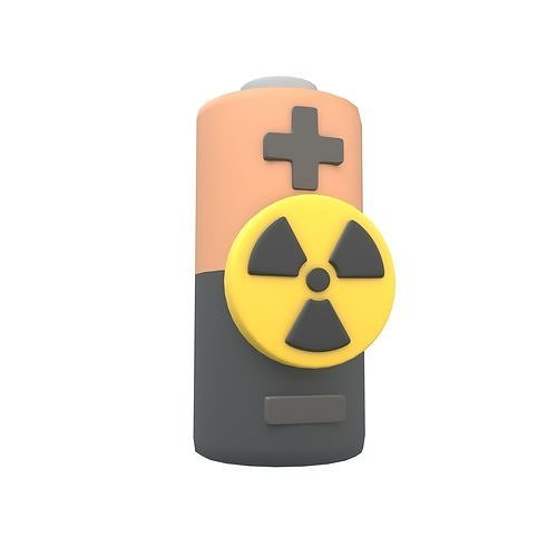 Nuclear Battery Icon v1 003 Low-poly 3D model