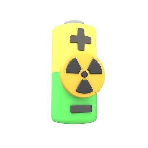 Nuclear Battery Icon v1 004 Low-poly 3D model