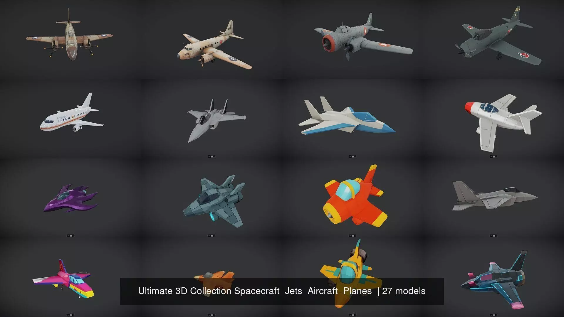 Ultimate 3D Collection Spacecraft Jets Aircraft Planes _0