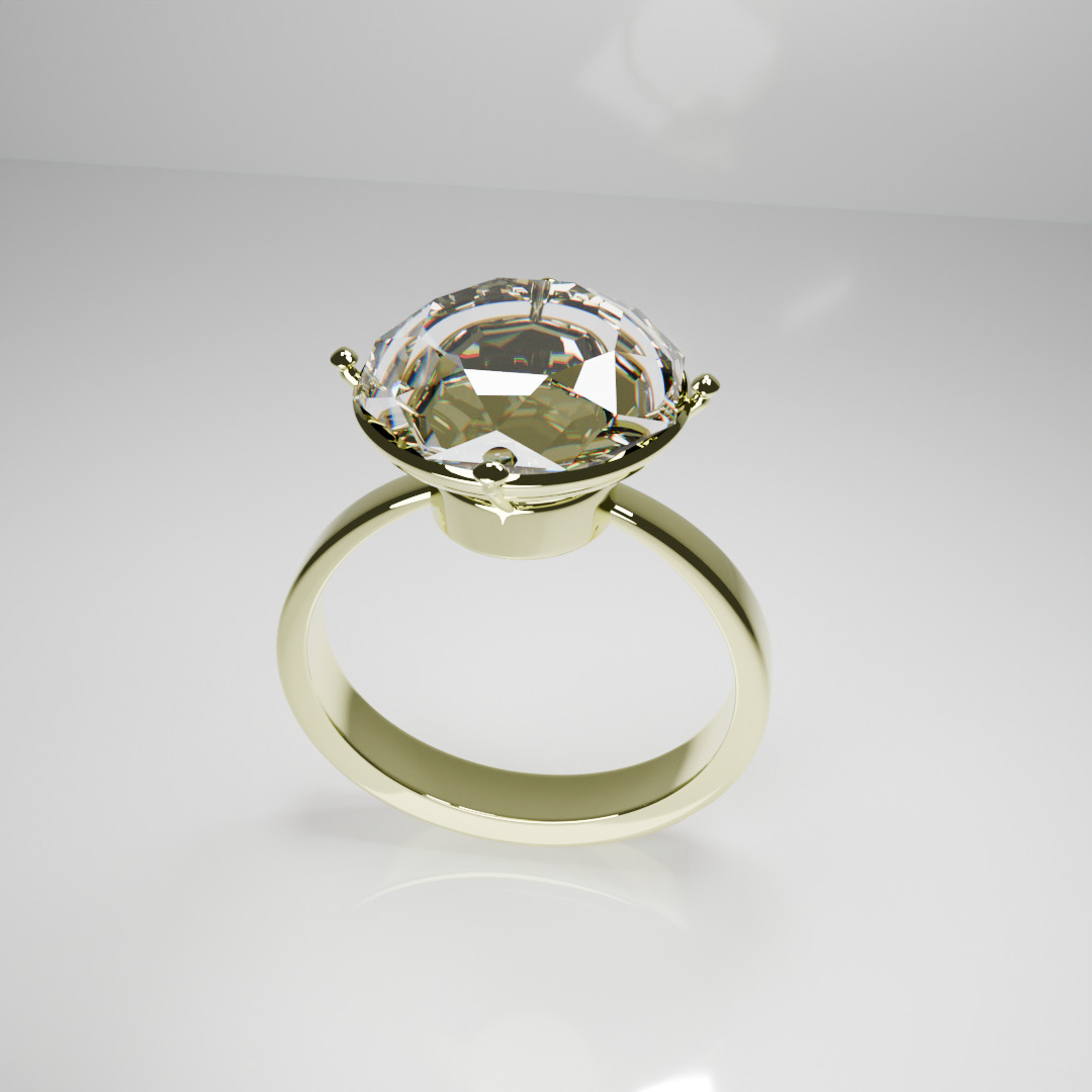 basic diamond ring  Low-poly 3D model_4