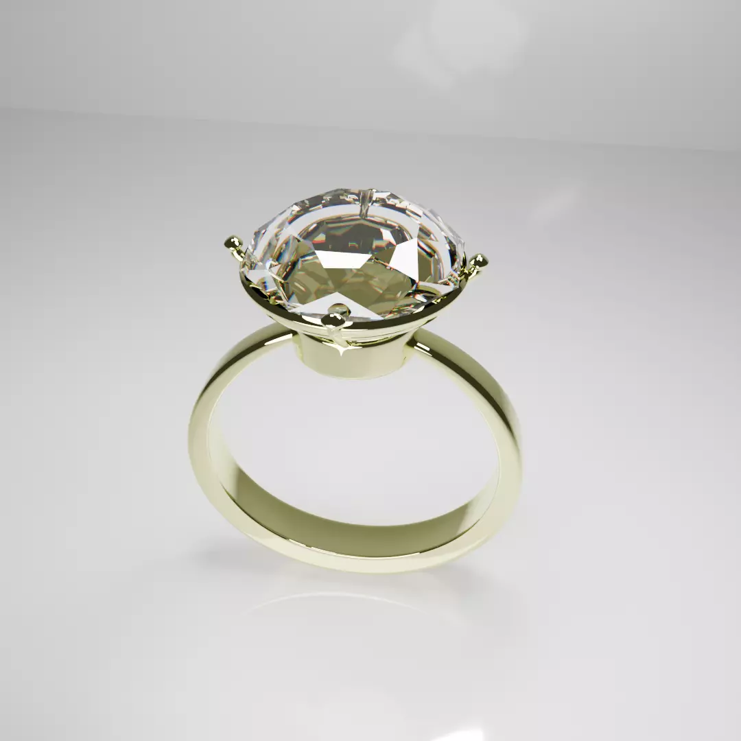 basic diamond ring  Low-poly 3D model_0