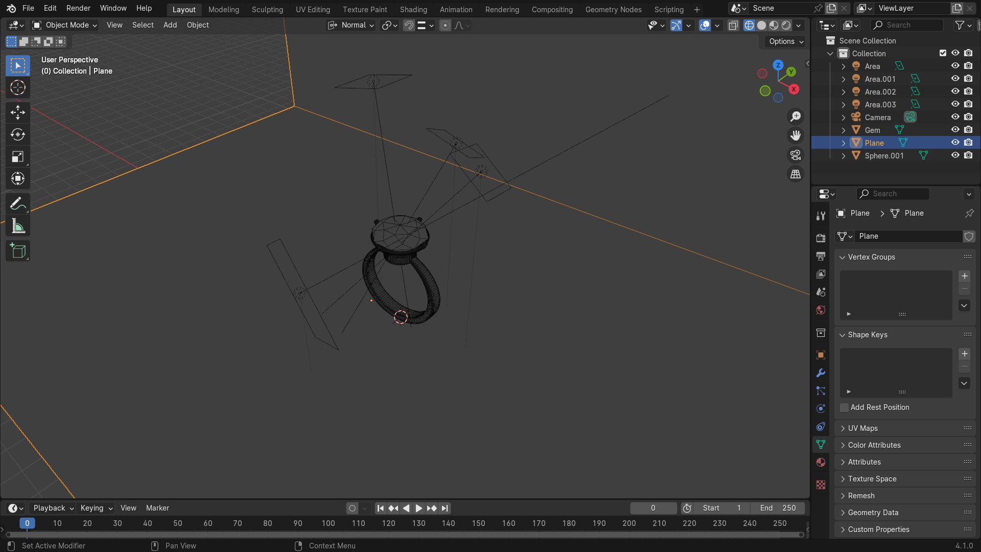 basic diamond ring  Low-poly 3D model_2