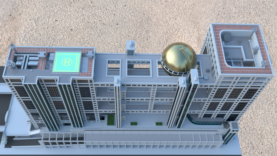 Fuji TV Headquarters 3D model_6