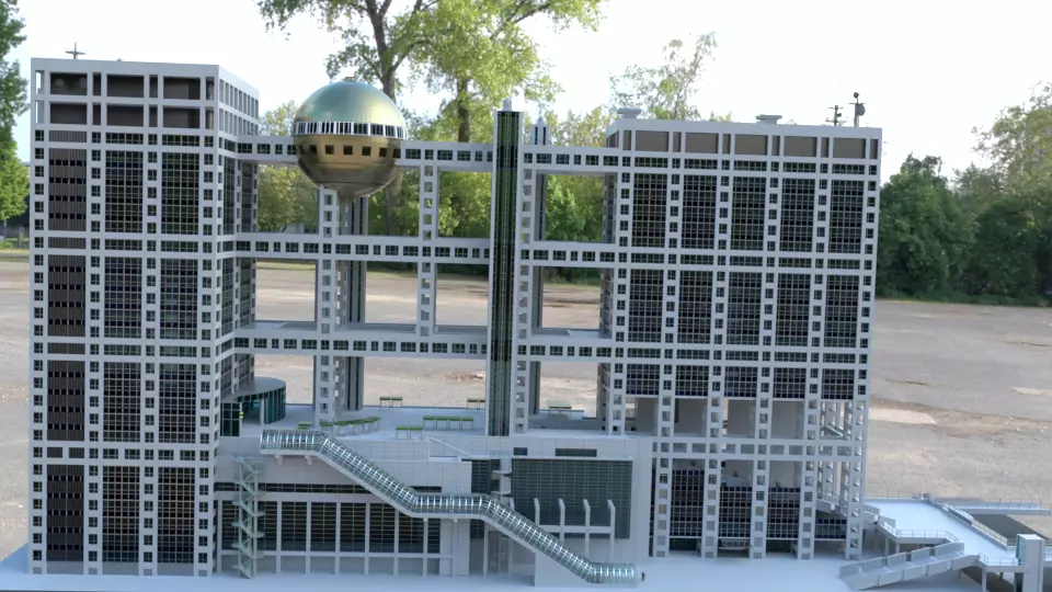 Fuji TV Headquarters 3D model_0