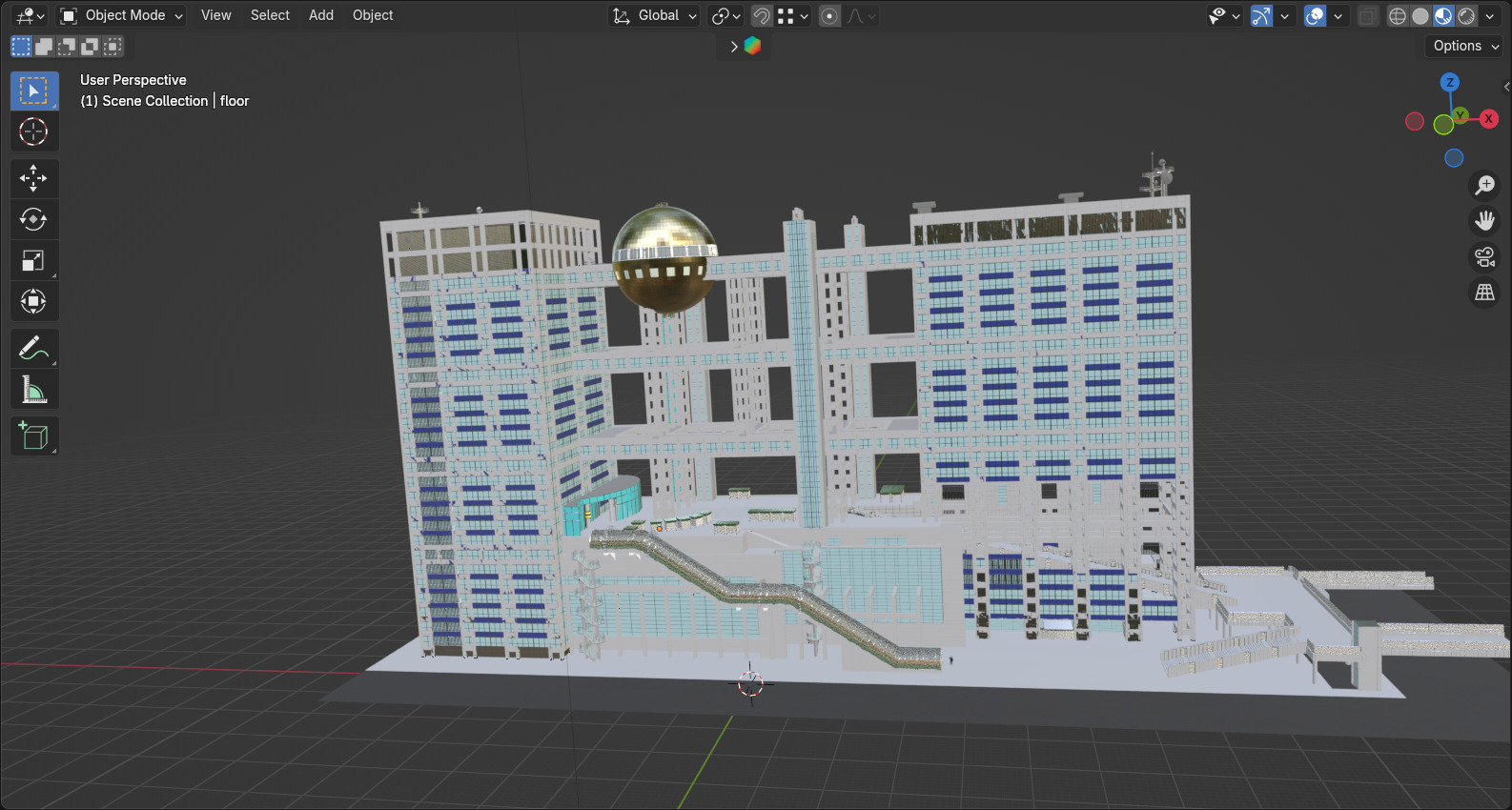 Fuji TV Headquarters 3D model_8