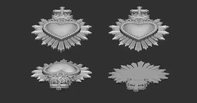 Statue and relief of the Sacred Fire Heart of Christ