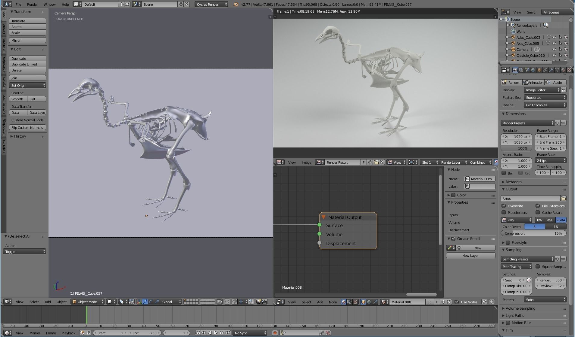 Chicken Skeleton 3D model_1