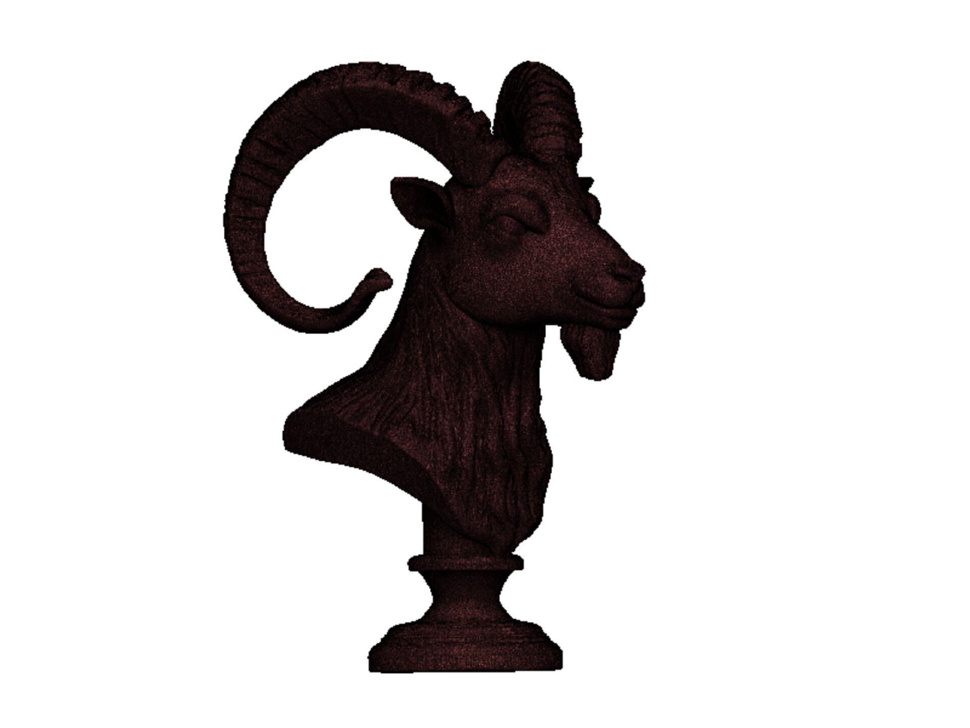 ram head bust 3D print model_11