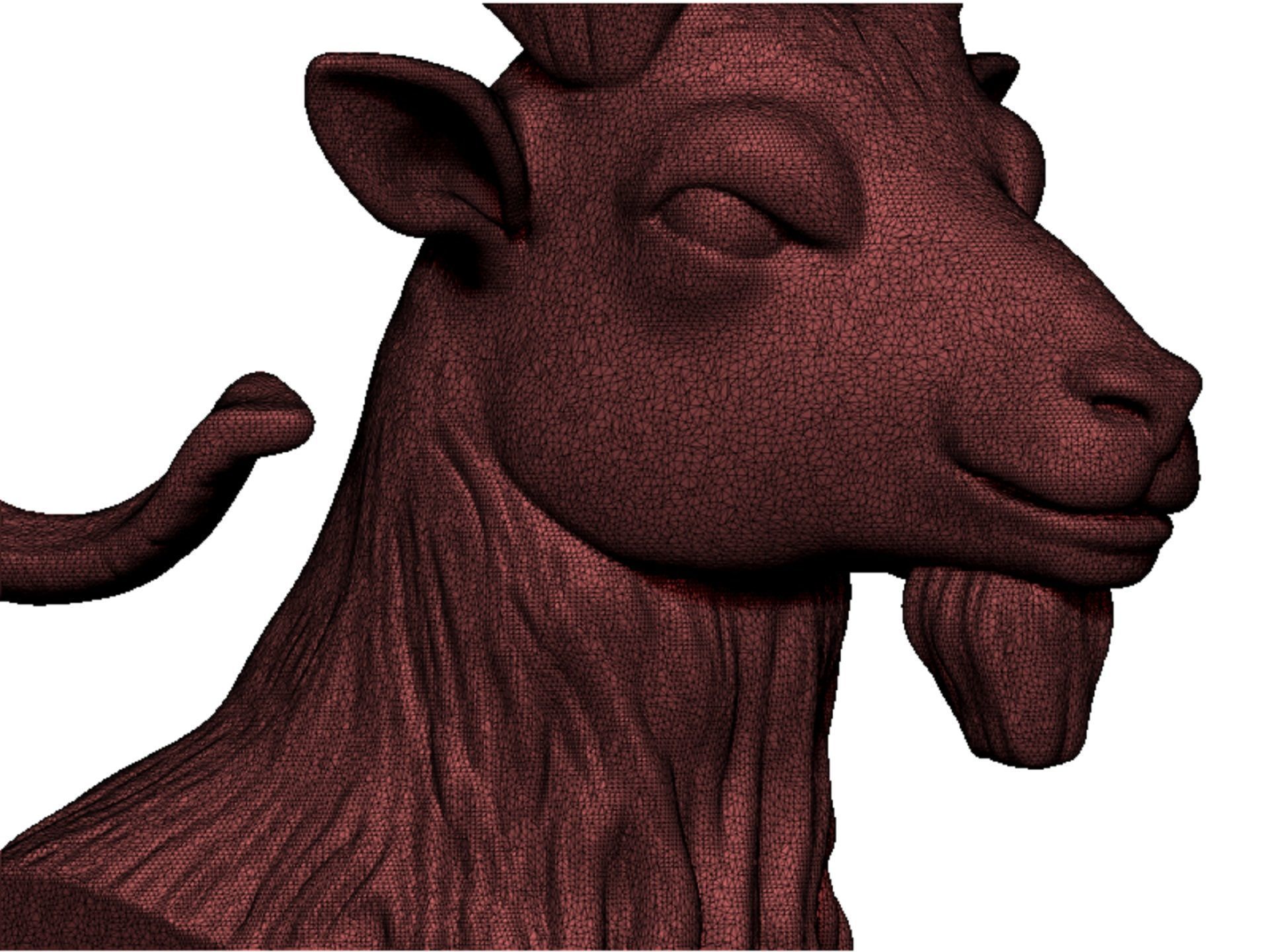 ram head bust 3D print model_12
