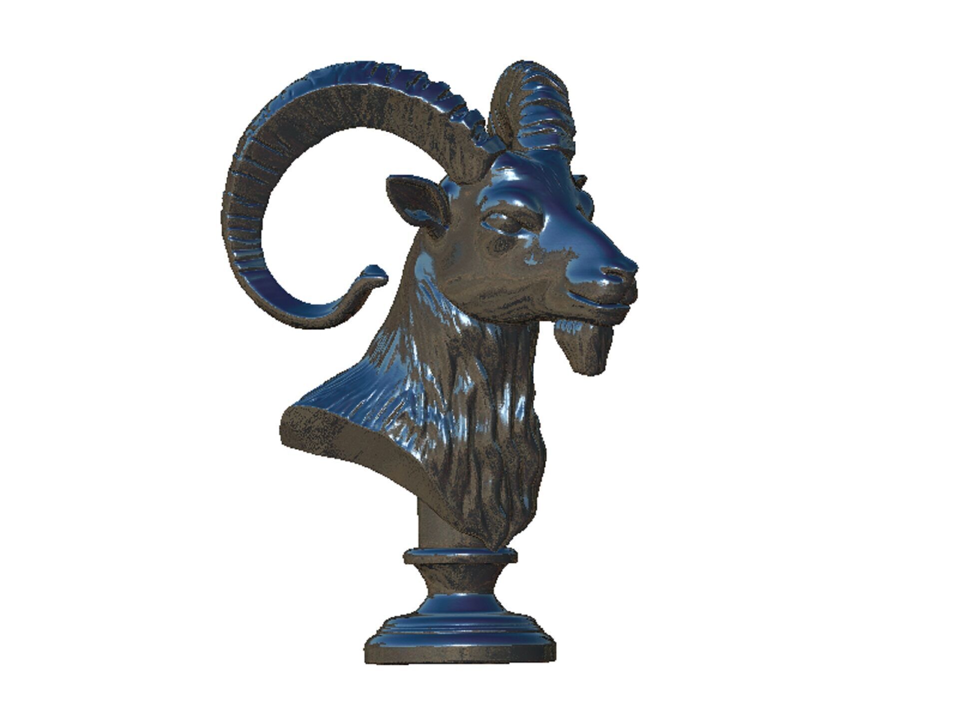 ram head bust 3D print model_8