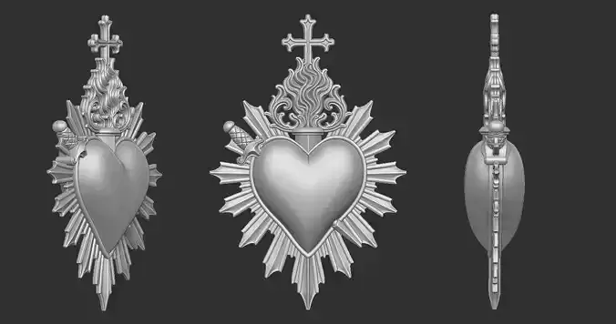 Statue and relief of the Sacred Fire Heart of Christ 2