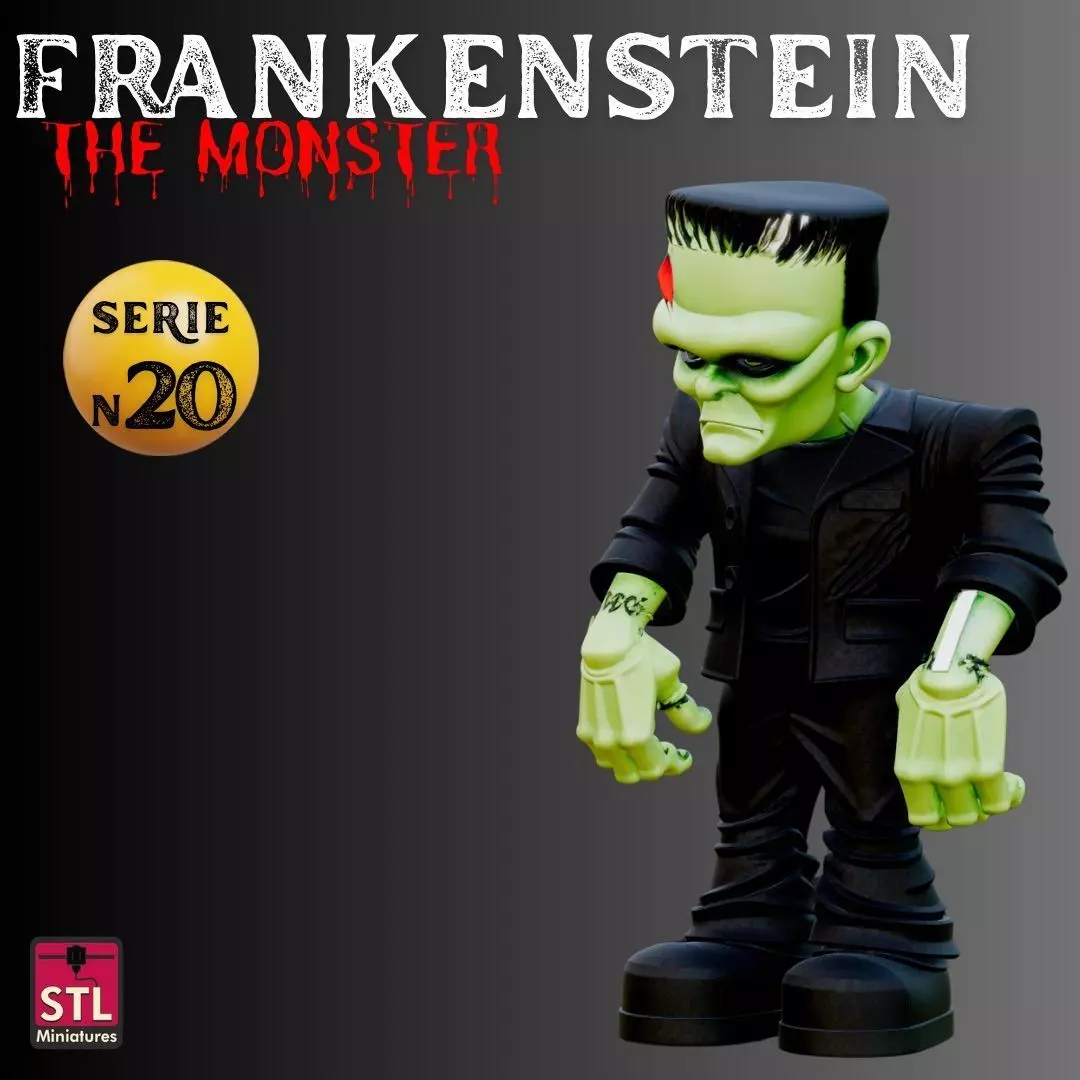 STL Chibi Frankenstein Horror Miniature 3D print model