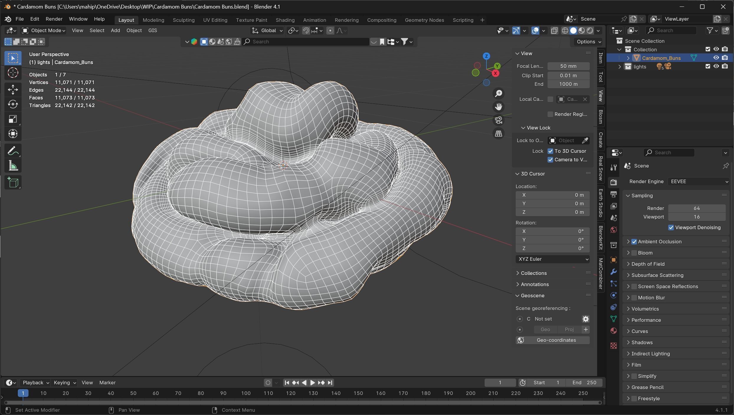 Cardamom Buns Low-poly 3D model_7