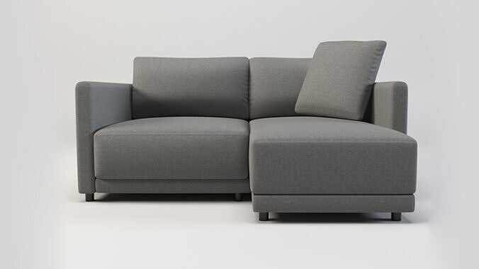 Gather Arm Wide Chaise Sectional Sofa Low-poly 3D model