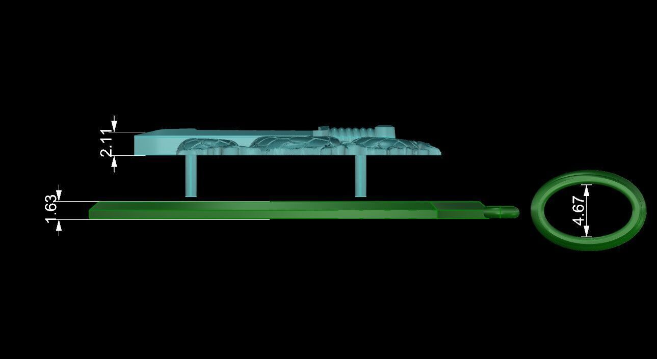 Dragon Pendant with Sword and Shield Scales Medieval Fantasy 3D print model_16