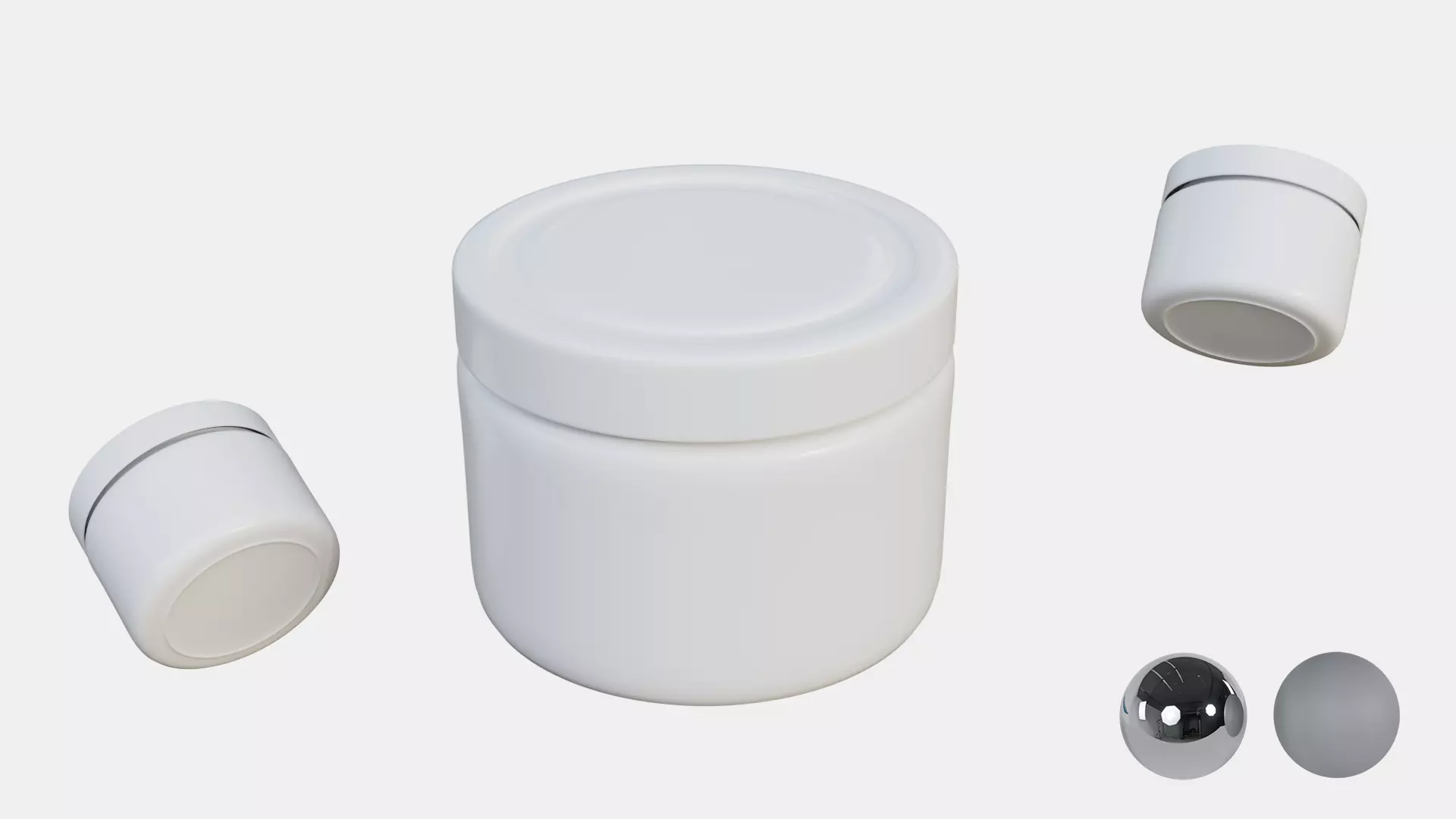 Cosmetic Cream Jar  Low-poly 3D model_0
