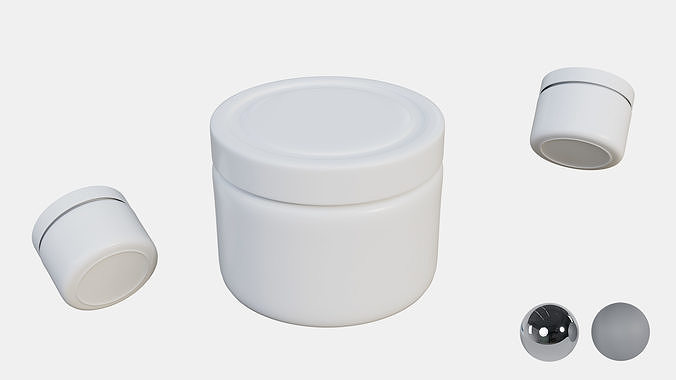 Cosmetic Cream Jar  Low-poly 3D model