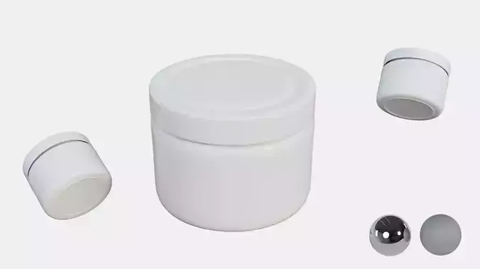 Cosmetic Cream Jar  Low-poly 3D model