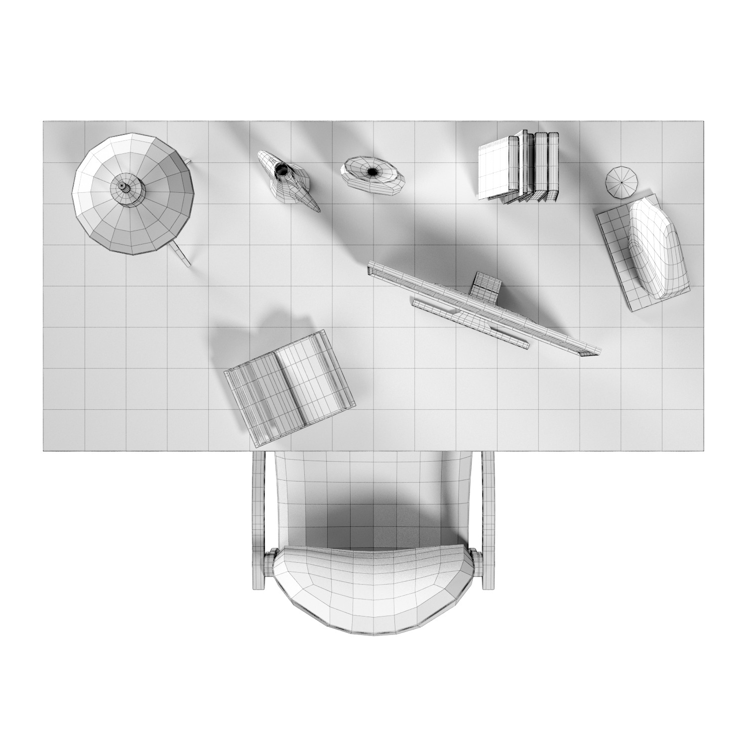  Simple Office Workplace Low-poly 3D model_3