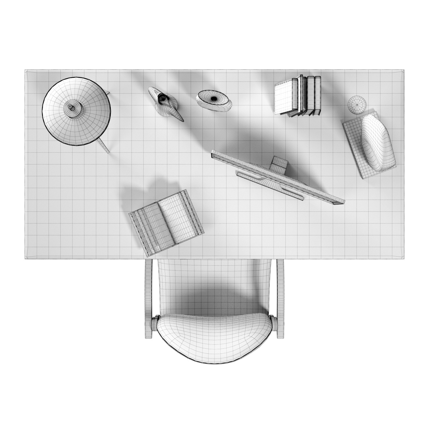  Simple Office Workplace Low-poly 3D model_4