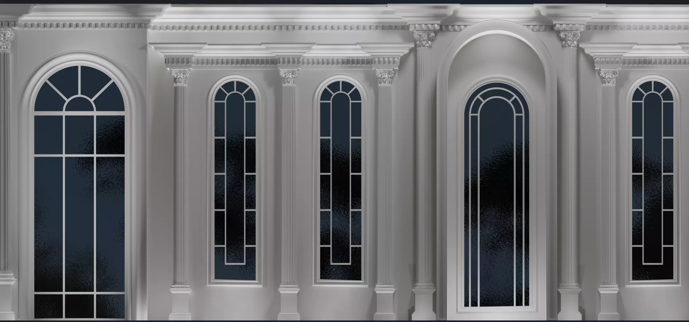 Modern Decorative Palace Facade 3D model