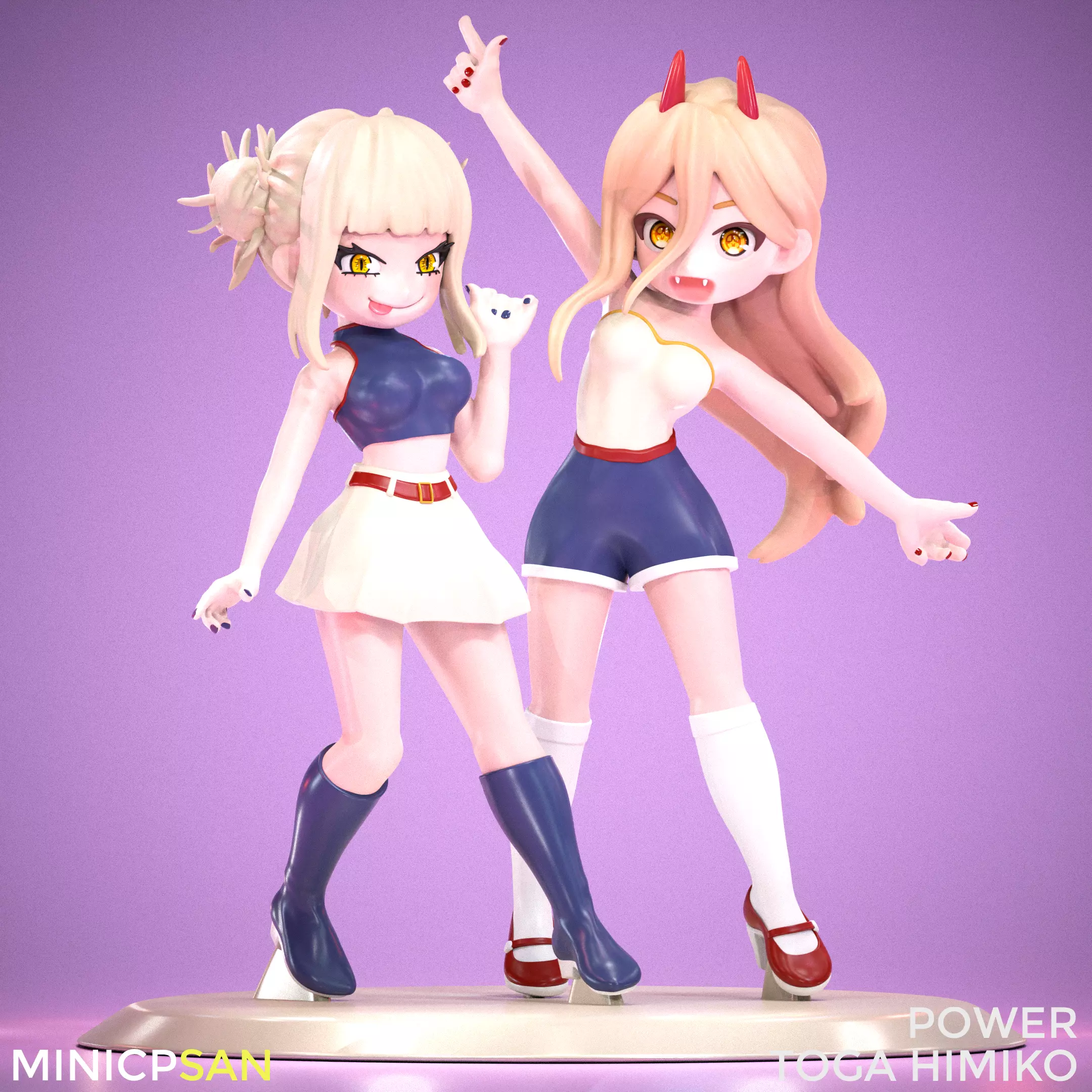 Power and Toga Himiko - Cute Little Dance Off - Crossover 3D print model