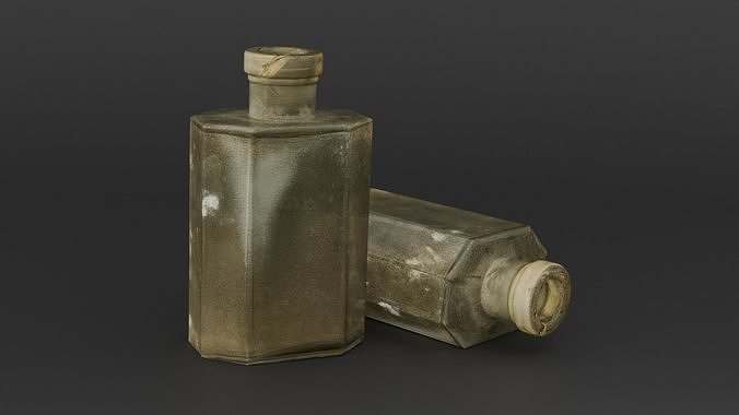 Old pharmacy glass Low-poly 3D model