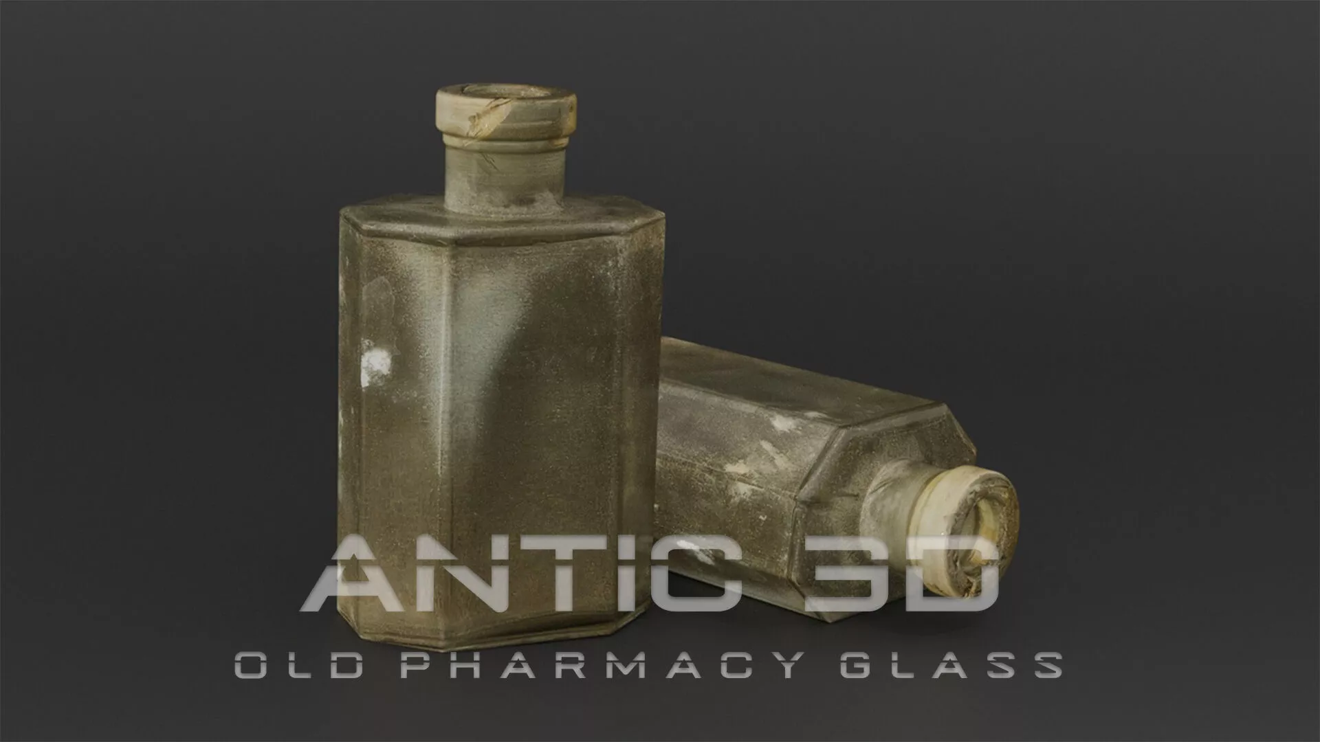 Old pharmacy glass Low-poly 3D model
