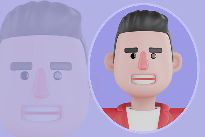 Stylized 3D Male Singer Character - Cartoon Vocal Performer 3D model