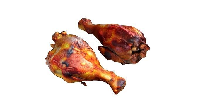 Chicken Fried Leg peice  Low-poly 3D model