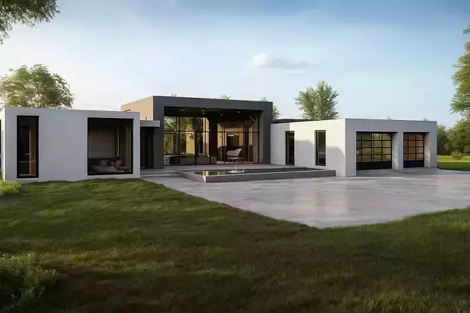 Islamabad Villa House 3D model Low-poly 3D model