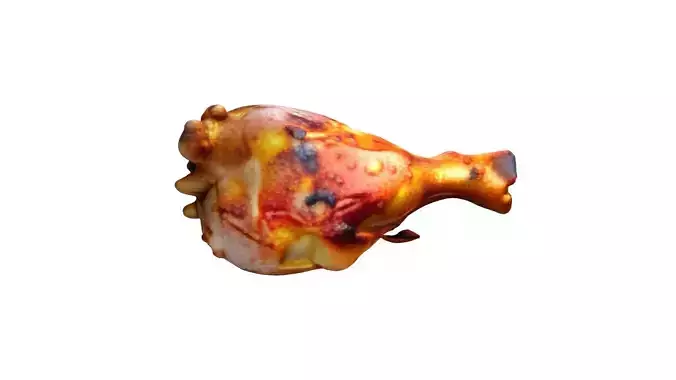 Chicken Fried Leg Piece v1  Low-poly 3D model