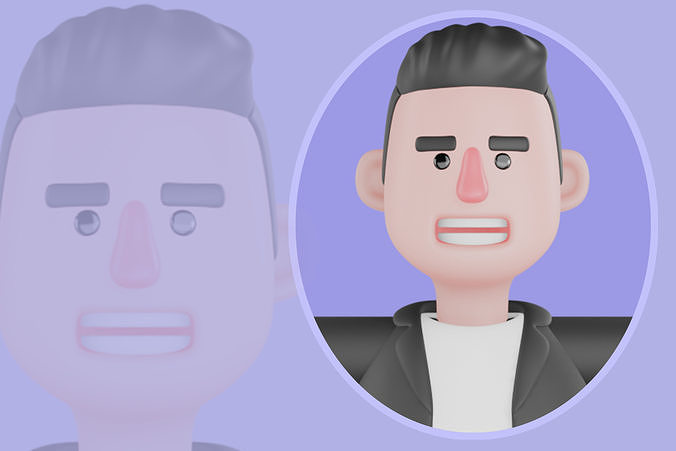 Stylized 3D Male Musician Character - Cartoon Artist 3D Model 3D model