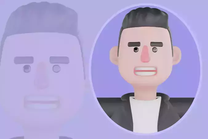 Stylized 3D Male Musician Character - Cartoon Artist 3D Model