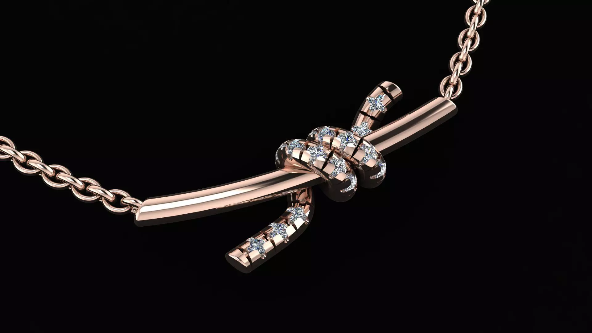 Tiffany Knot Small Pendant with Diamonds printing model 3D print model