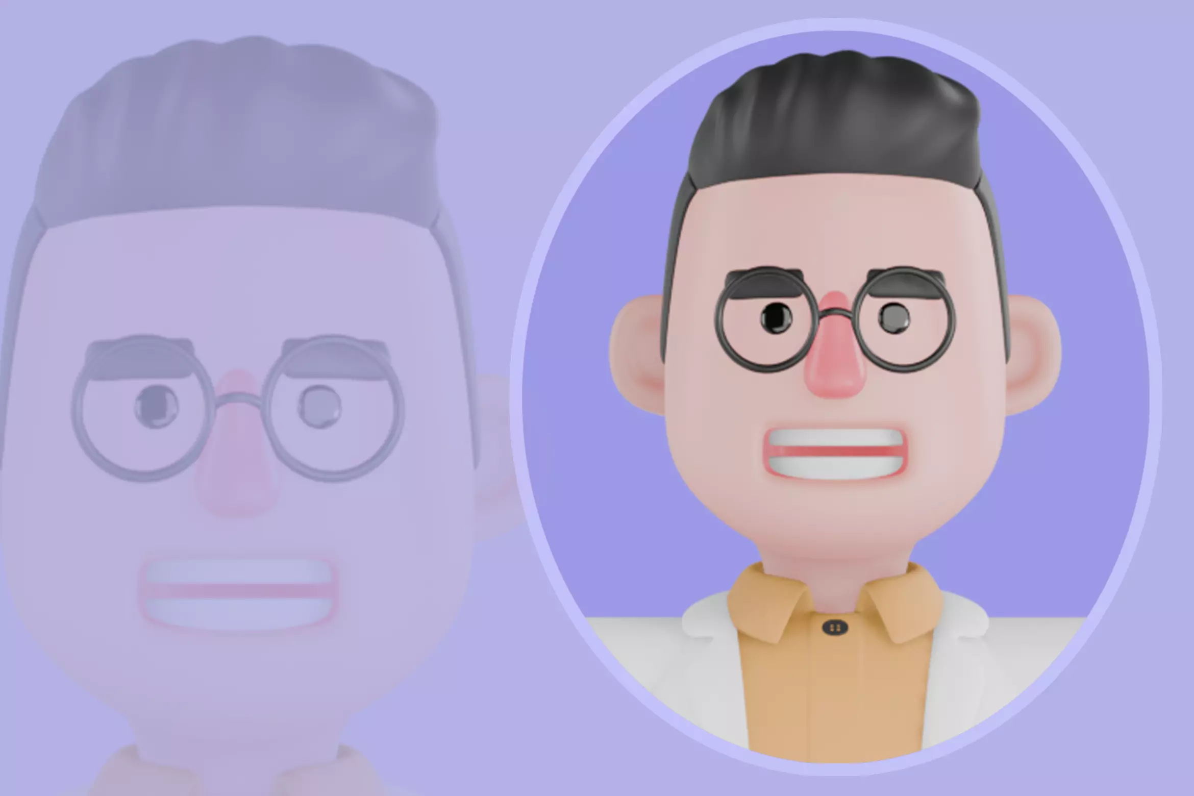 Stylized 3D Male Therapist Character - Cartoon Counselor 3DModel 3D model