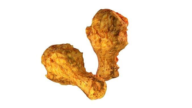 Chicken Leg peice crisp Low-poly 3D model