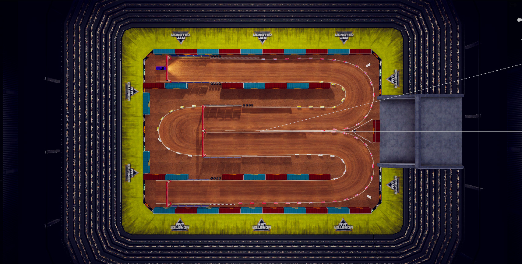 Mobile Ready Monster Truck Racing Environment - Racing Tracks Low-poly 3D model_10