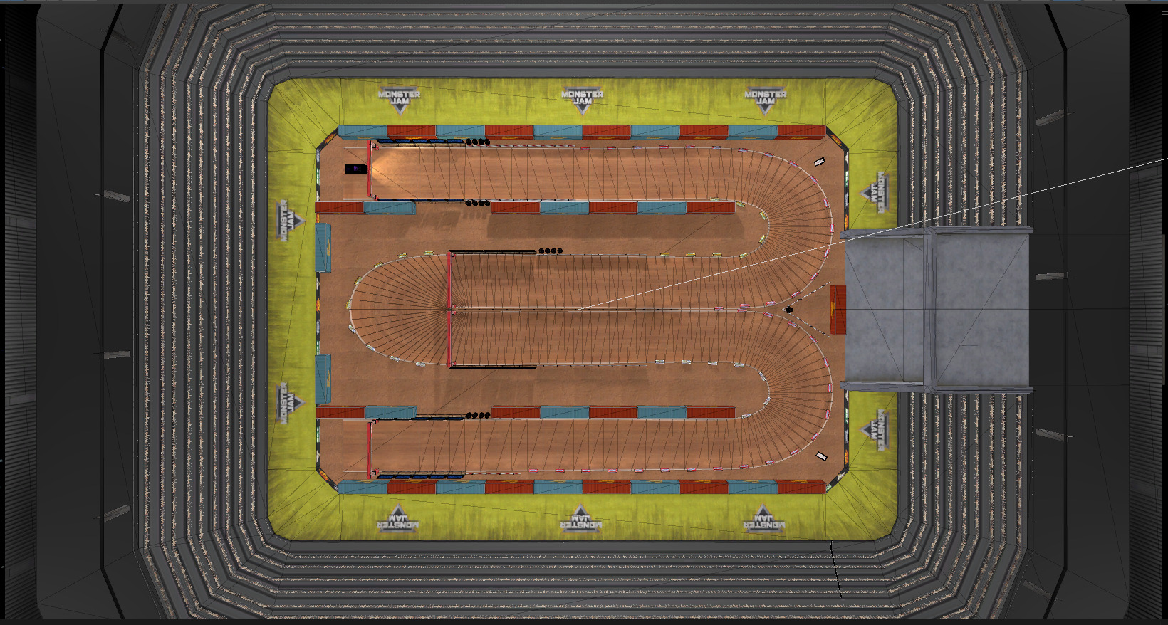 Mobile Ready Monster Truck Racing Environment - Racing Tracks Low-poly 3D model_11