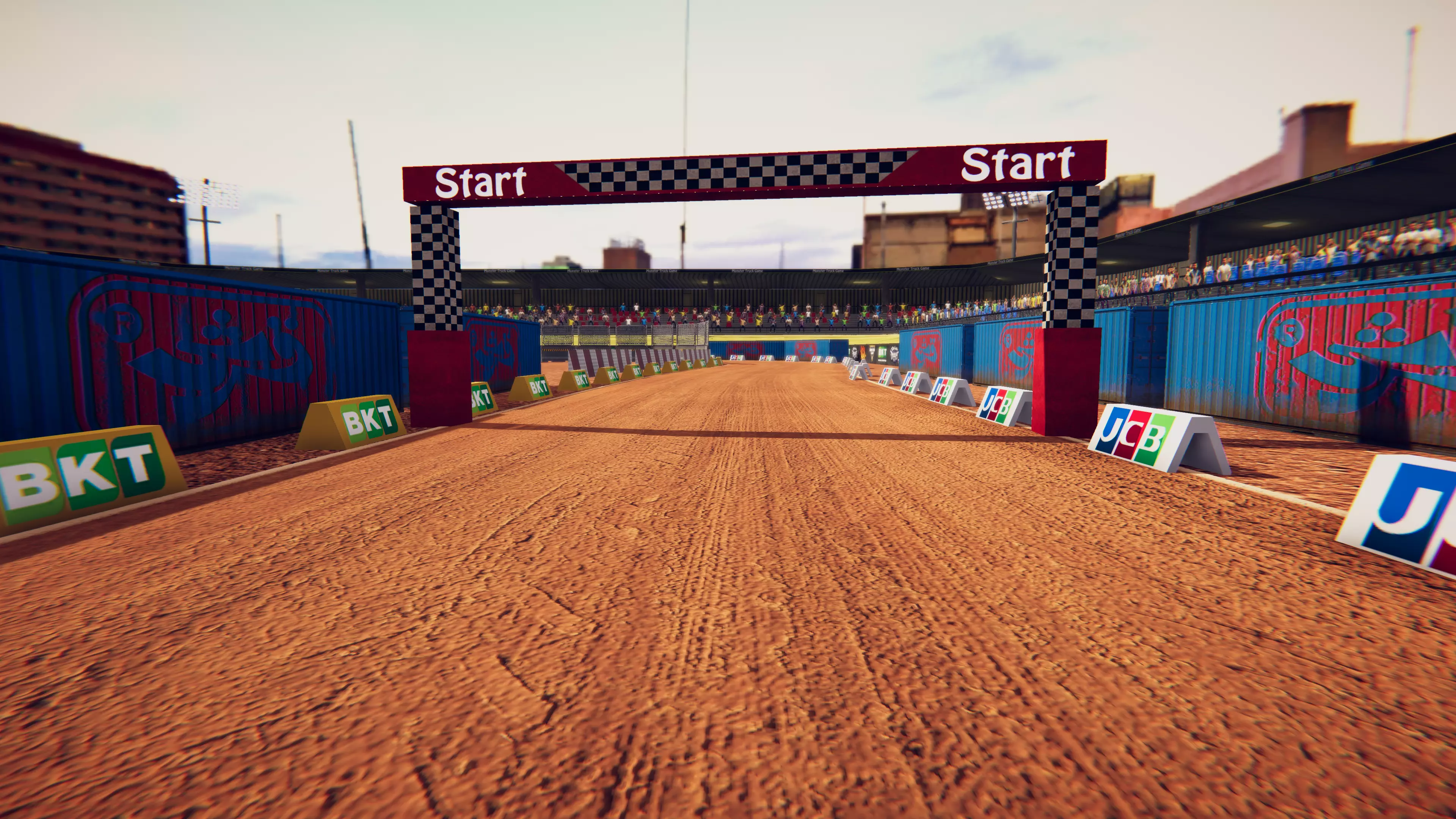 Mobile Ready Monster Truck Racing Environment - Racing Tracks Low-poly 3D model_0