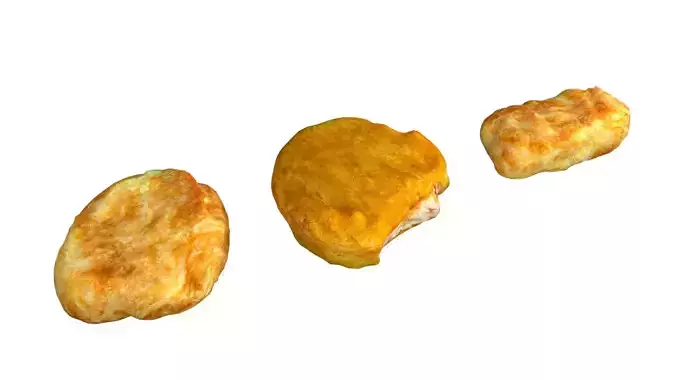 Chicken nuggets  Low-poly 3D model