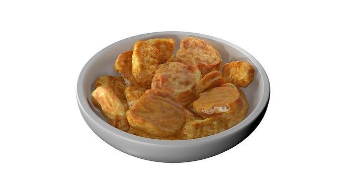 Chicken Nuggets bowl   Low-poly 3D model 3