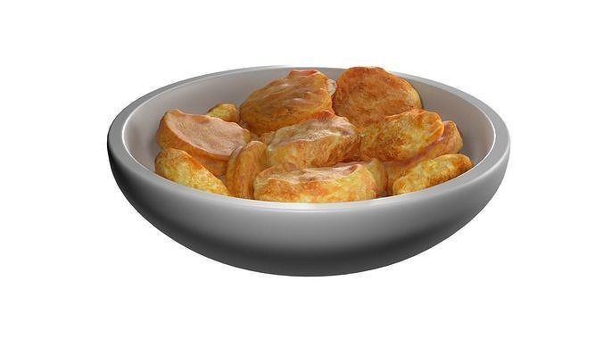 Chicken Nuggets bowl   Low-poly 3D model 6