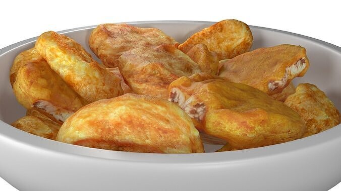 Chicken Nuggets bowl   Low-poly 3D model 7