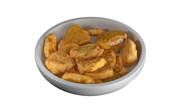 Chicken Nuggets bowl   Low-poly 3D model