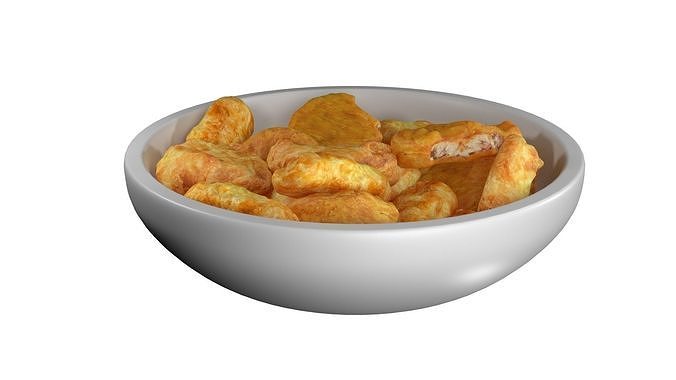 Chicken Nuggets bowl   Low-poly 3D model 5