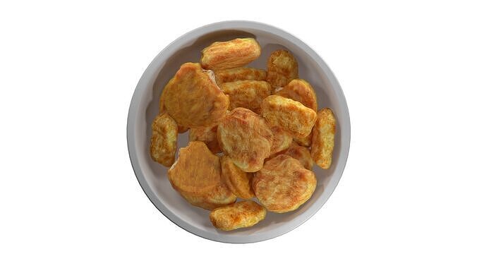 Chicken Nuggets bowl   Low-poly 3D model 4