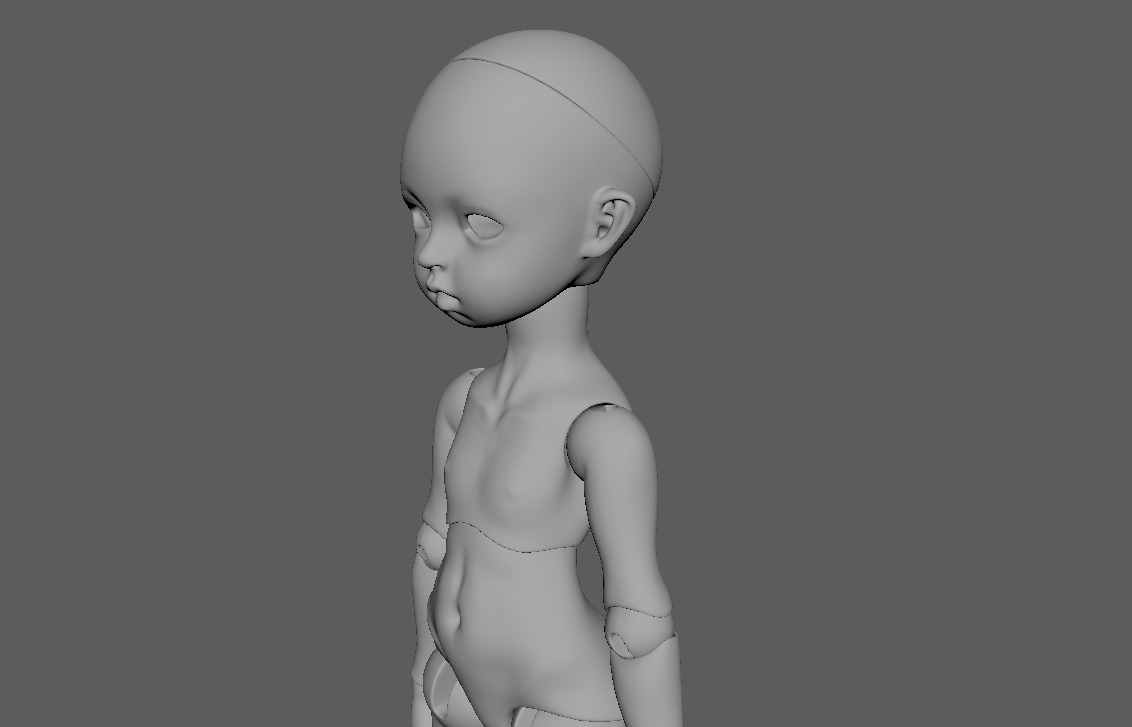 BJD doll Alicia ball joint doll 3D print model_22