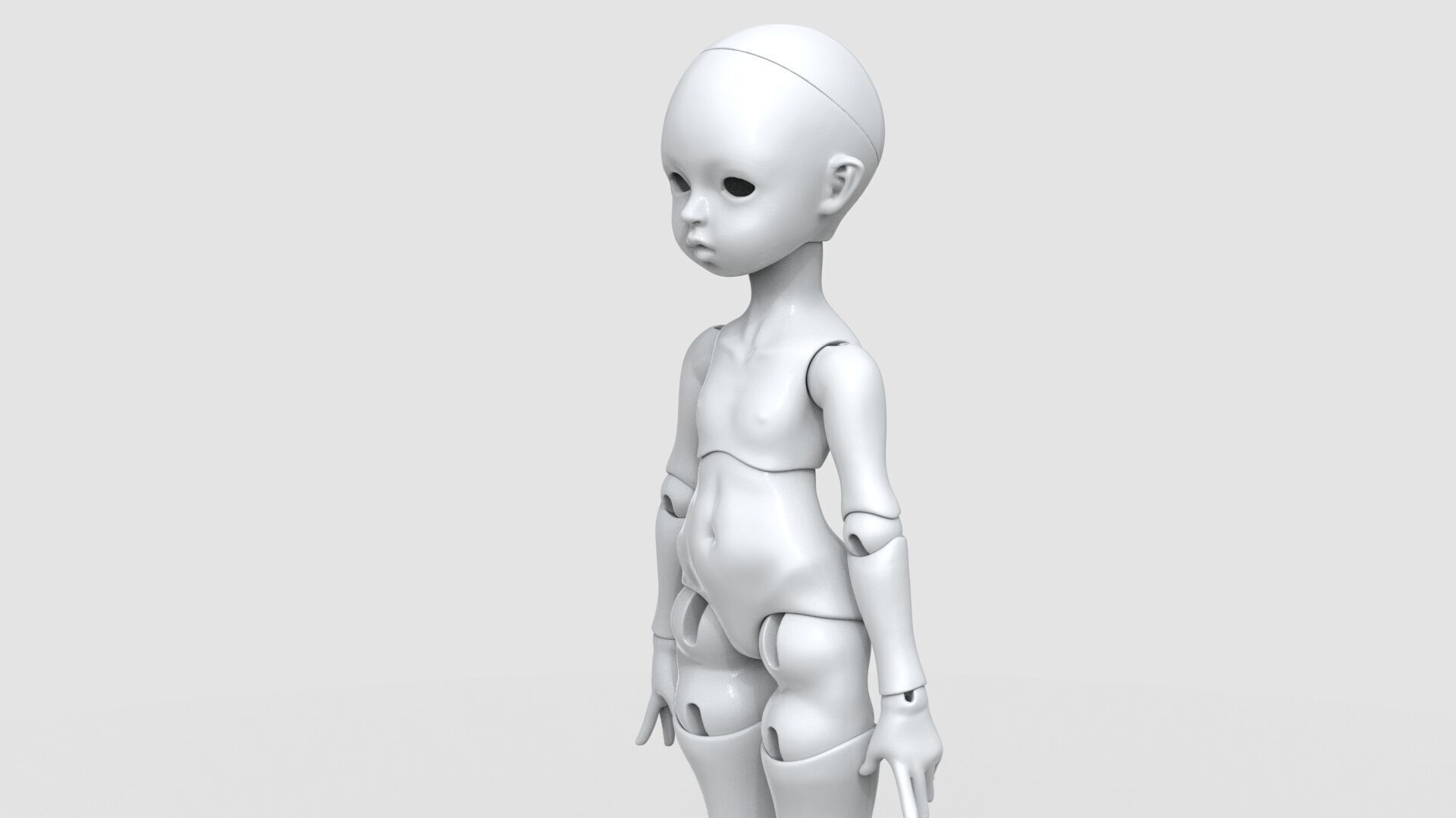 BJD doll Alicia ball joint doll 3D print model_9